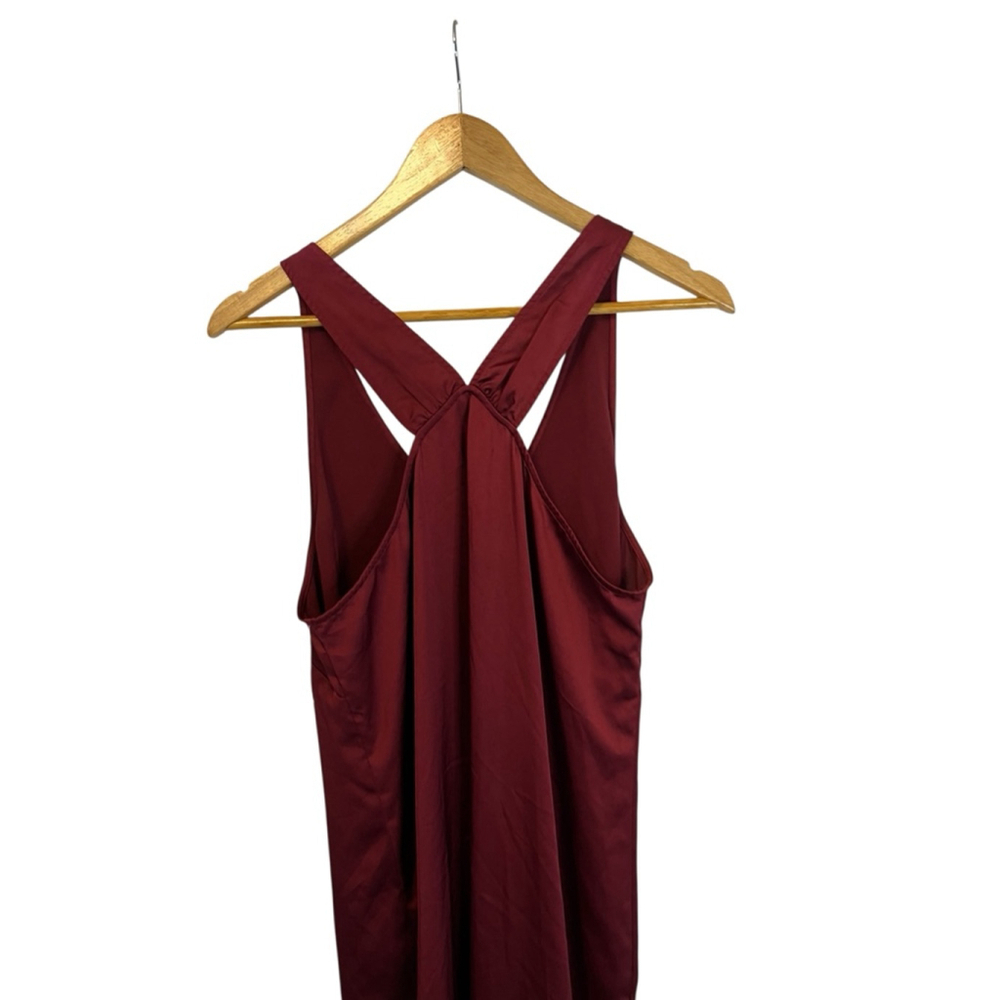 JOE FRESH Burgundy Long Side Slit Tank Sleep Slip Dress M - Picture 6 of 11